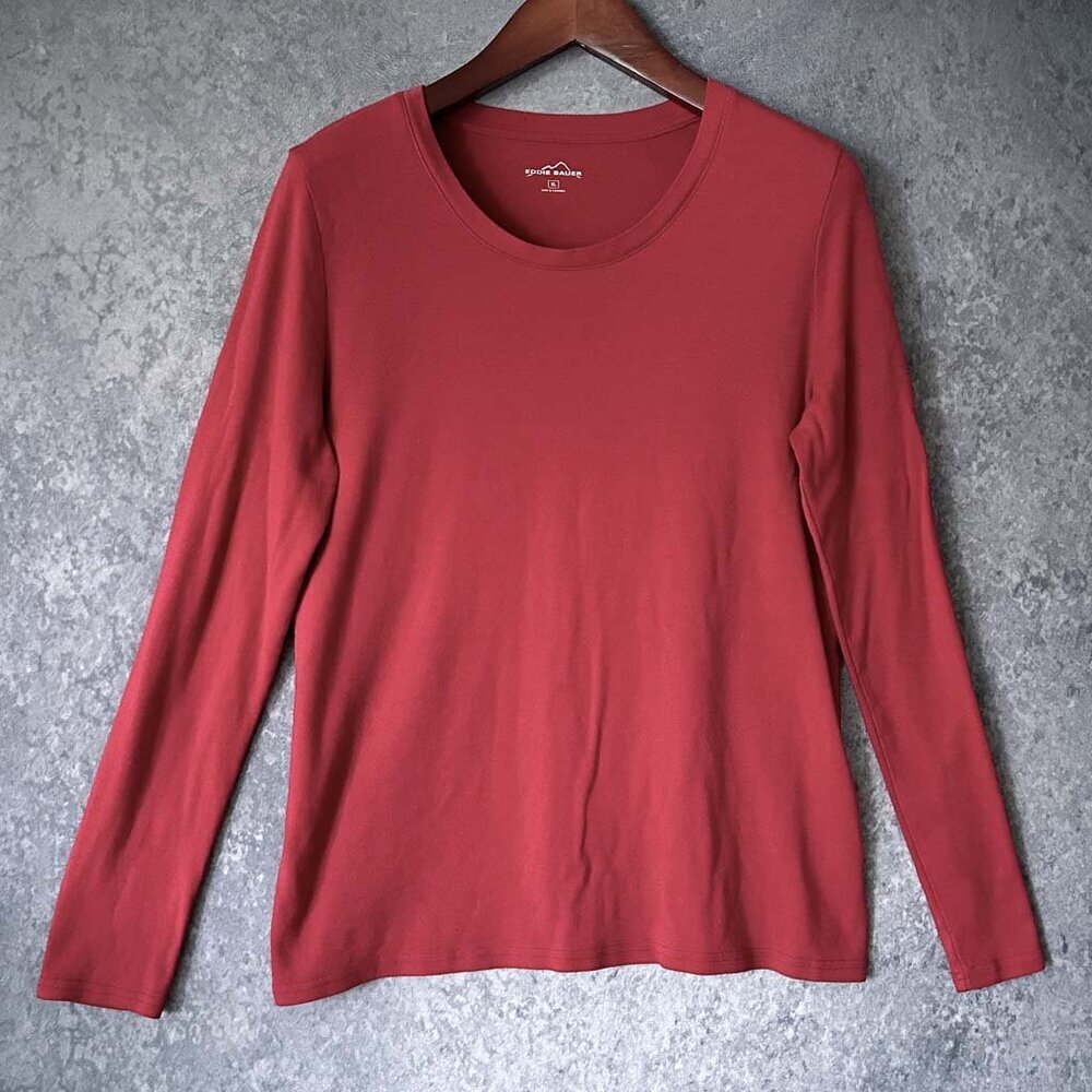 Red Eddie Bauer Long-Sleeve Tee, Men's XL